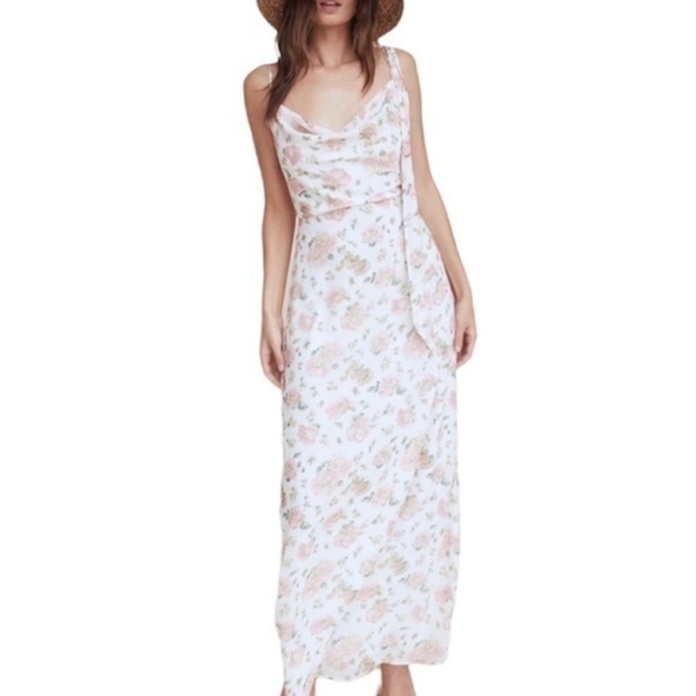 LPA White & Pink Floral Maxi Strappy Summer‎ Dress
